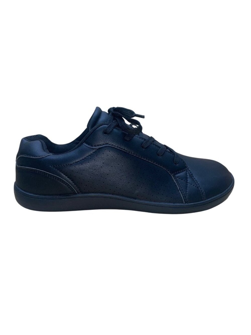 Relxfeet Men’s Black Faux Leather Lace-Up Barefoot Casual Sneakers Size 44